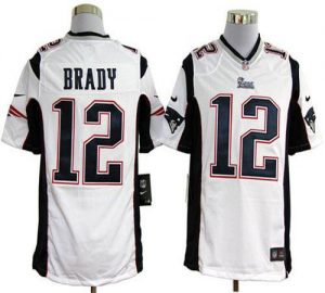 Nike Patriots #12 Tom Brady White Men's Embroidered NFL Game Jersey