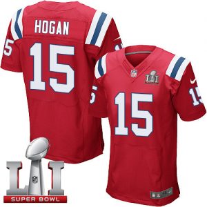 Nike Patriots #15 Chris Hogan Red Alternate Super Bowl LI 51 Men's Stitched NFL Elite Jersey