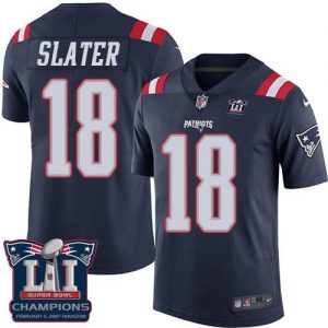 Nike Patriots #18 Matt Slater Navy Blue Super Bowl LI Champions Men's Stitched NFL Limited Rush Jersey