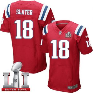 Nike Patriots #18 Matt Slater Red Alternate Super Bowl LI 51 Men's Stitched NFL Elite Jersey