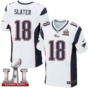 Nike Patriots #18 Matt Slater White Super Bowl LI 51 Men's Stitched NFL Elite Jersey