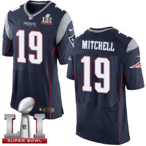Nike Patriots #19 Malcolm Mitchell Navy Blue Team Color Super Bowl LI 51 Men's Stitched NFL Elite Jersey
