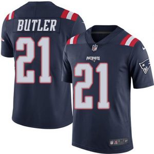 Nike Patriots #21 Malcolm Butler Navy Blue Men's Stitched NFL Limited Rush Jersey