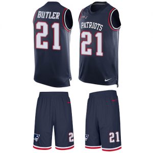 Nike Patriots #21 Malcolm Butler Navy Blue Team Color Men's Stitched NFL Limited Tank Top Suit Jersey