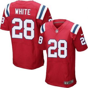 Nike Patriots #28 James White Red Alternate Men's Stitched NFL Elite Jersey