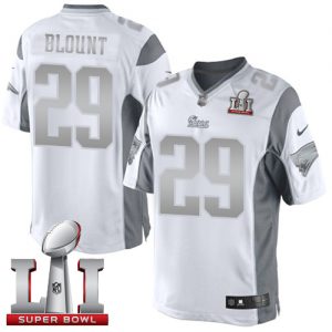 Nike Patriots #29 LeGarrette Blount White Super Bowl LI 51 Men's Stitched NFL Limited Platinum Jersey