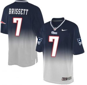 Nike Patriots #7 Jacoby Brissett Navy Blue Grey Men's Stitched NFL Elite Fadeaway Fashion Jersey