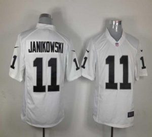 Nike Raiders #11 Sebastian Janikowski White Men's Embroidered NFL Game Jersey