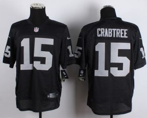 Nike Raiders #15 Michael Crabtree Black Team Color Men's Stitched NFL Elite Jersey
