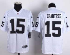 Nike Raiders #15 Michael Crabtree White Men's Stitched NFL Elite Jersey