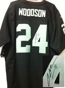 Nike Raiders #24 Charles Woodson Black Team Color Men's Embroidered NFL Elite Autographed Jersey