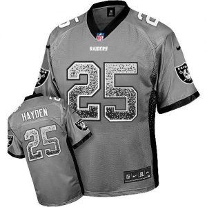 Nike Raiders #25 D.J. Hayden Grey Men's Embroidered NFL Elite Drift Fashion Jersey