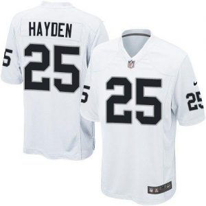 Nike Raiders #25 D.J. Hayden White Men's Embroidered NFL Game Jersey