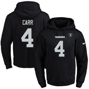 Nike Raiders #4 Derek Carr Black Name & Number Pullover NFL Hoodie