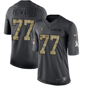 Nike Raiders #77 Austin Howard Black Men's Stitched NFL Limited 2016 Salute To Service Jersey