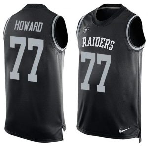Nike Raiders #77 Austin Howard Black Team Color Men's Stitched NFL Limited Tank Top Jersey