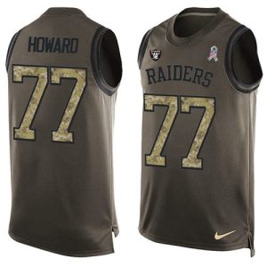 Nike Raiders #77 Austin Howard Green Men's Stitched NFL Limited Salute To Service Tank Top Jersey