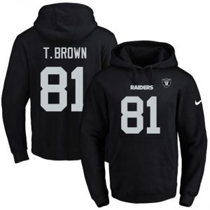 Nike Raiders #81 Tim Brown Black Name & Number Pullover NFL Hoodie