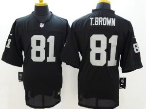 Nike Raiders #81 Tim Brown Black Team Color Men's Stitched NFL Elite Jersey