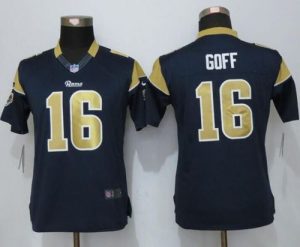 Nike Rams #16 Jared Goff Navy Blue Team Color Women's Stitched NFL Limited Jersey