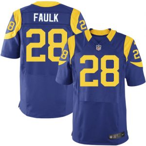 Nike Rams #28 Marshall Faulk Royal Blue Alternate Men's Stitched NFL Elite Jersey