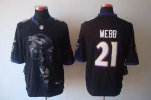 Nike Ravens #21 Lardarius Webb Black Alternate Men's Embroidered NFL Helmet Tri-Blend Limited Jersey