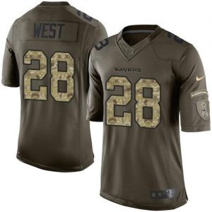 Nike Ravens #28 Terrance West Green Men's Stitched NFL Limited Salute to Service Jersey
