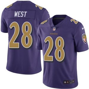 Nike Ravens #28 Terrance West Purple Youth Stitched NFL Limited Rush Jersey