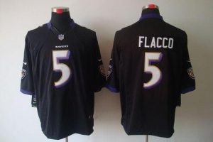 Nike Ravens #5 Joe Flacco Black Alternate Men's Embroidered NFL Limited Jersey