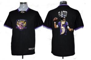 Nike Ravens #5 Joe Flacco Black Men's NFL Game All Star Fashion Jersey