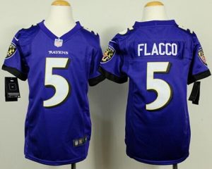 Nike Ravens #5 Joe Flacco Purple Team Color Youth Stitched NFL New Elite Jersey
