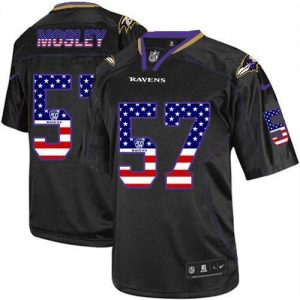 Nike Ravens #57 C.J. Mosley Black Men's Stitched NFL Elite USA Flag Fashion Jersey
