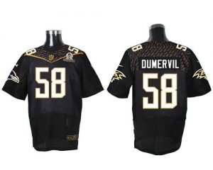 Nike Ravens #58 Elvis Dumervil Black 2016 Pro Bowl Men's Stitched NFL Elite Jersey