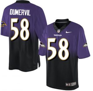 Nike Ravens #58 Elvis Dumervil Purple Black Men's Stitched NFL Elite Fadeaway Fashion Jersey