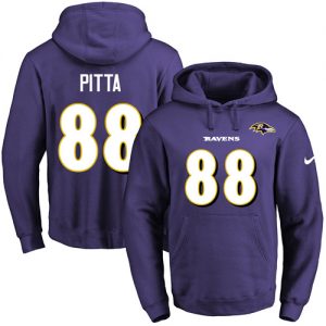 Nike Ravens #88 Dennis Pitta Purple Name & Number Pullover NFL Hoodie