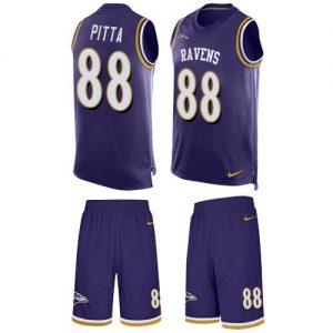 Nike Ravens #88 Dennis Pitta Purple Team Color Men's Stitched NFL Limited Tank Top Suit Jersey