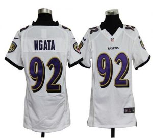 Nike Ravens #92 Haloti Ngata White Youth Embroidered NFL Elite Jersey
