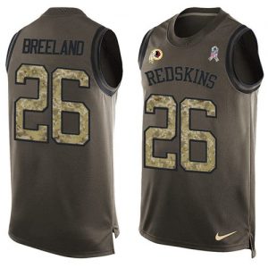 Nike Redskins #26 Bashaud Breeland Green Men's Stitched NFL Limited Salute To Service Tank Top Jersey