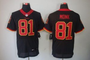 Nike Redskins #81 Art Monk Black Men's Embroidered NFL Elite Jersey