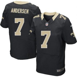 Nike Saints #7 Morten Andersen Black Team Color Men's Stitched NFL Elite Jersey