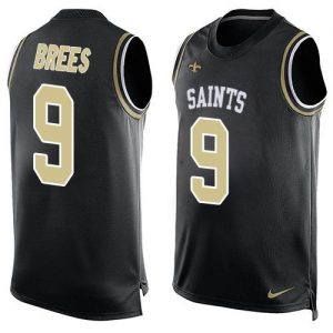 Nike Saints #9 Drew Brees Black Team Color Men's Stitched NFL Limited Tank Top Jersey