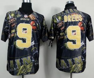 Nike Saints #9 Drew Brees Team Color Men's Stitched NFL Elite Fanatical Version Jersey