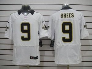 Nike Saints #9 Drew Brees White Men's Embroidered NFL Elite Jersey