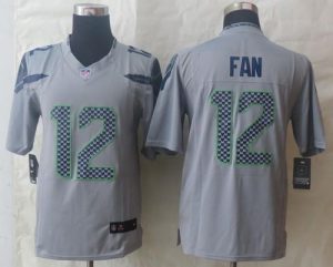 Nike Seahawks #12 Fan Grey Alternate Men's Stitched NFL Limited Jersey