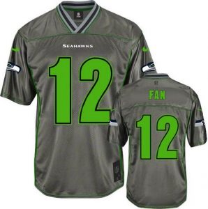 Nike Seahawks #12 Fan Grey Men's Stitched NFL Elite Vapor Jersey