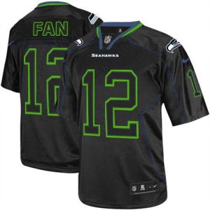 Nike Seahawks #12 Fan Lights Out Black Men's Embroidered NFL Elite Jersey