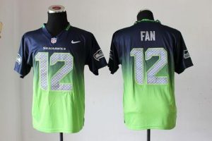 Nike Seahawks #12 Fan Steel Blue Green Men's Embroidered NFL Elite Fadeaway Fashion Jersey