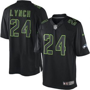 Nike Seahawks #24 Marshawn Lynch Black Men's Stitched NFL Impact Limited Jersey