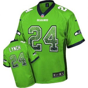 Nike Seahawks #24 Marshawn Lynch Green Men's Embroidered NFL Elite Drift Fashion Jersey