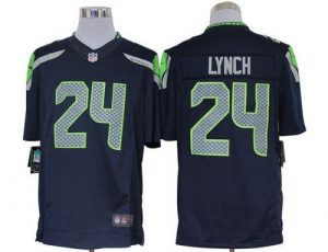 Nike Seahawks #24 Marshawn Lynch Steel Blue Team Color Men's Embroidered NFL Limited Jersey